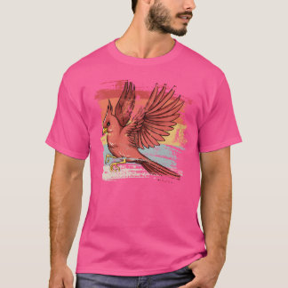 Retro Bird Noordelijke Kardinaal jongen T-shirt