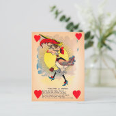 Retro Bird Valentijnsdag Briefkaart (Staand voorkant)