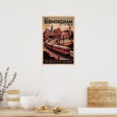 Retro Birmingham, Alabama Reisposter Poster (Keuken)
