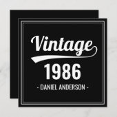 Retro Birthday Bash - Invitation de l'année person (Devant / Derrière)