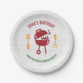 Retro Birthday BBQ Paper Bord (Voorkant)
