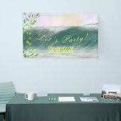 Retro Birthday Beach Picnic Party Spandoek (Beurs)