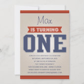 RETRO BIRTHDAY | EERSTE BIRTHDAY-INVITATIE KAART (Voorkant)