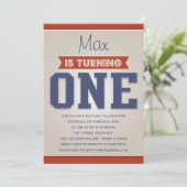 RETRO BIRTHDAY | EERSTE BIRTHDAY-INVITATIE KAART (Staand voorkant)