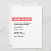 Retro Birthday Magazine Hoesje Uitnodiging (Achterkant)