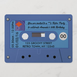 Retro Birthday Party - Gepersonaliseerd Kaart