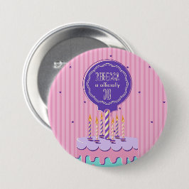 Retro Birthday Ronde Button 7,6 Cm
