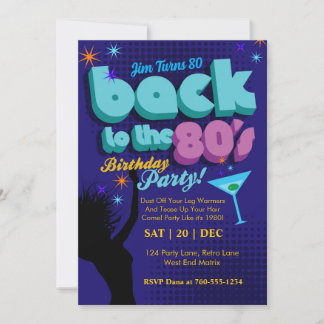 Retro Birthday Terug naar 80s Neon Birthday Kaart