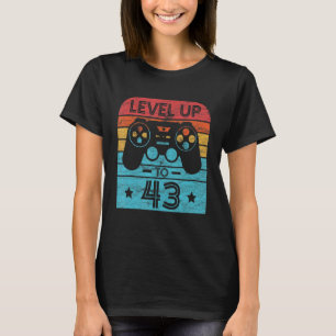 Retro Birthday Video Game 43 jaar oud gamerniveau T-shirt