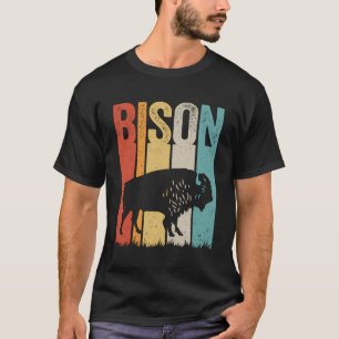 Retro Bison National Park Amerikaanse Buffel T-shirt