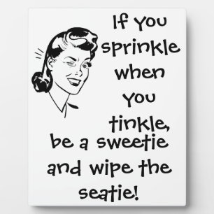 Retro Black and white toilet humor plaque Fotoplaat