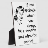 Retro Black and white toilet humor plaque Fotoplaat (Zijkant)