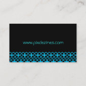 Retro Black & Aqua Visitekaartje (Achterkant)
