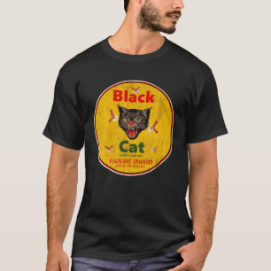 Retro Black Cat Firecrackers  T-shirt
