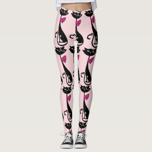 RETRO BLACK CAT-LEGGINGS LEGGINGS