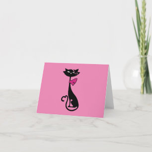 RETRO BLACK CAT NOTE CARDS NOTITIEKAARTJE