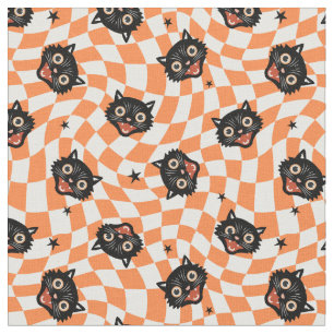 Retro Black Cat Oranje controlepatroon Stof