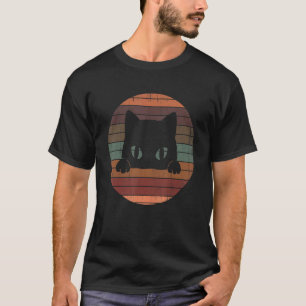 Retro Black Cat Retro Style Cats T-shirt