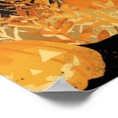 Retro Black Cat with Jack-o’-Lanterns Poster (Hoek)