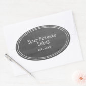 Retro Black Chalkboard Votre Étiquette privé Oval (Enveloppe)