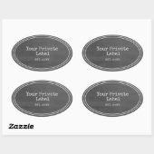 Retro Black Chalkboard Votre Étiquette privé Oval (Feuille)