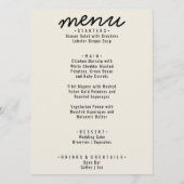 Retro Black Cream Helder Modern Trendy Bruiloft Menu (Voorkant)