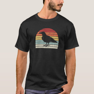 Retro Black Crow Raven Bird T-shirt