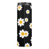 Retro Black Daisy 70's Hippie Custom Name Thermosbeker (Achterkant)