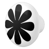 Retro Black Daisy Keramische Knop (Rechts)