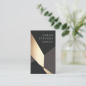 Retro Black en Gold Art Deco Abstract Visitekaartje (Staand voorkant)