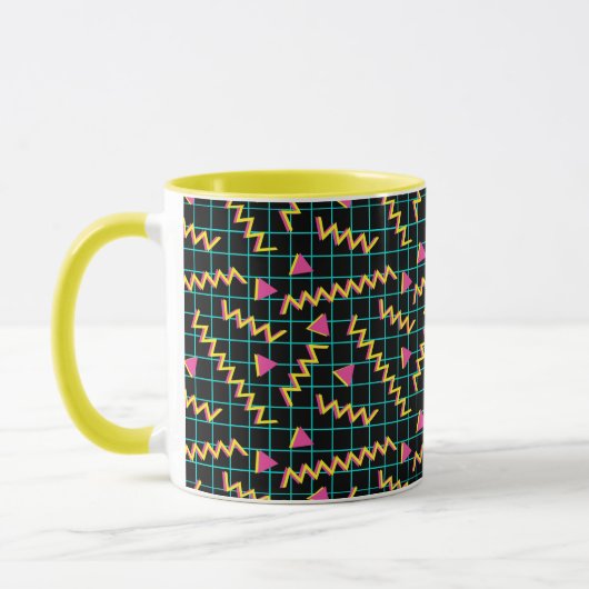 Retro Black en Neon Doodle Pattern van 80/90 Mok (Links)