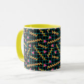 Retro Black en Neon Doodle Pattern van 80/90 Mok (Voorkant links)