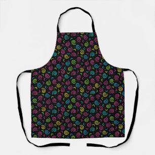 Retro Black en Neon Doodle Pattern van 80/90 Schort