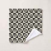 Retro Black en Tan Pattern Bad Handdoek (Wasdoekje)