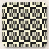 Retro Black en Tan Pattern Bier Onderzetter (Voorkant)