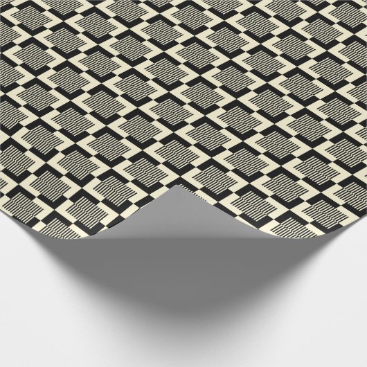 Retro Black en Tan Pattern Cadeaupapier (Hoek)