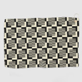 Retro Black en Tan Pattern Golfhanddoek (Horizontaal)
