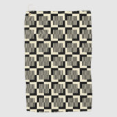 Retro Black en Tan Pattern Golfhanddoek (Voorkant)