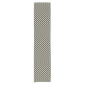 Retro Black en Tan Pattern Korte Tafelloper (Voorkant)