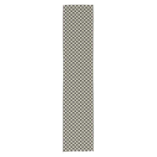 Retro Black en Tan Pattern Korte Tafelloper (Voorkant)