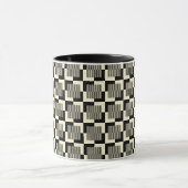 Retro Black en Tan Pattern Mok (Midden)