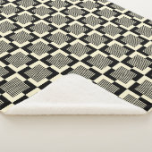 Retro Black en Tan Pattern Sherpa Deken (3/4)