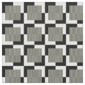 Retro Black en Tan Pattern Stof (Close Up)