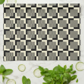Retro Black en Tan Pattern Theedoek (Gevouwen)