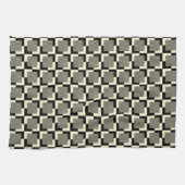 Retro Black en Tan Pattern Theedoek (Horizontaal)