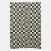 Retro Black en Tan Pattern Theedoek (Verticaal)