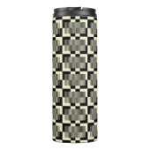 Retro Black en Tan Pattern Thermosbeker (Achterkant)