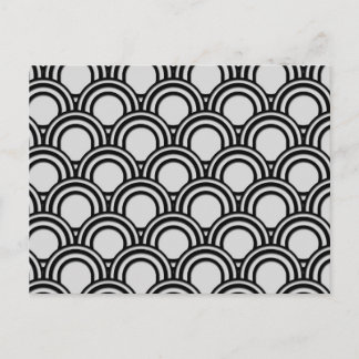 Retro Black en White Art Deco Abstract patroon Briefkaart