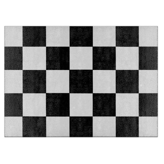 Retro Black en White Checkerboard Cutting Board Snijplank (Voorkant)