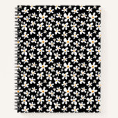 Retro Black en White Floral Pattern | Daisy | Notitieboek (Voorkant)